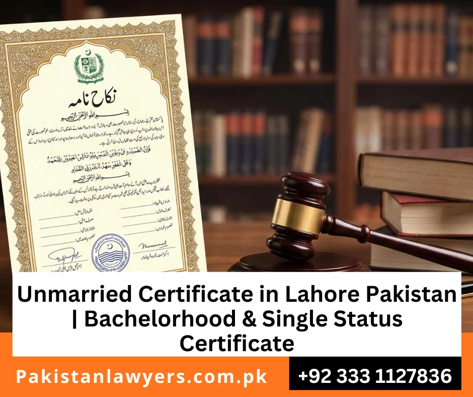 Union Council unmarried certificate Lahore Pakistan