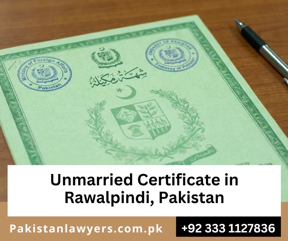 Unmarried affidavit in Rawalpindi for single status verification